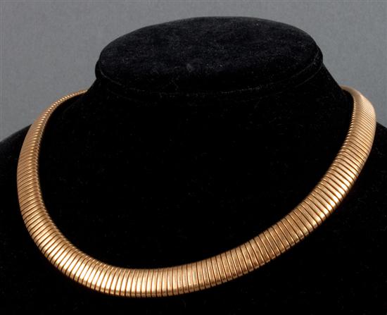 Tubogas yellow gold choker necklace