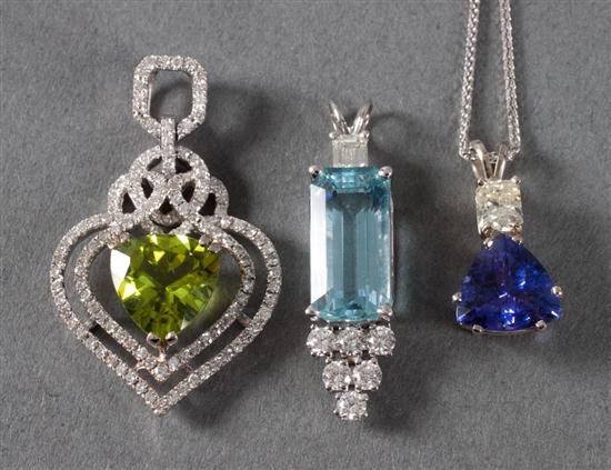 Two diamond and gemstone pendants  138008