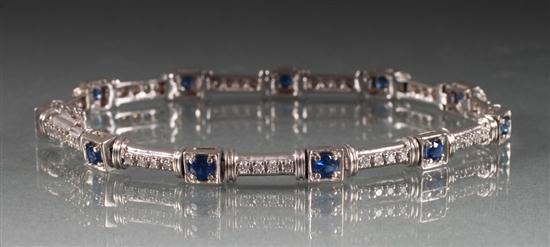 14K white gold diamond and sapphire 13800a