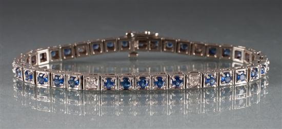 14K white gold diamond and sapphire 13800b