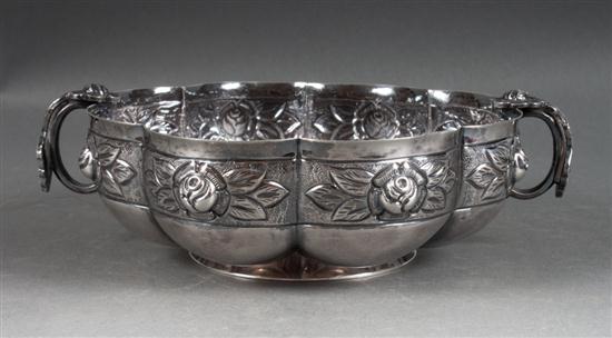 Mexican sterling silver lobed bowl