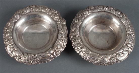 Pair of Irish repousse sterling