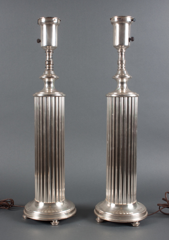 Pair of classical style silver-plated