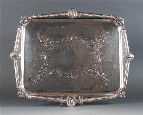 Classical style silver plated tray 1380e9