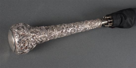 Repousse sterling silver handled