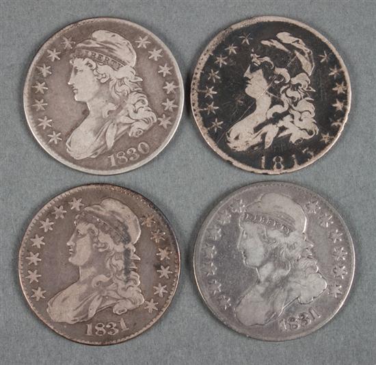 Four United States capped bust