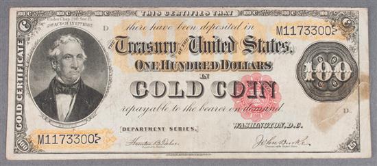 United States $100.00 Gold Certificate