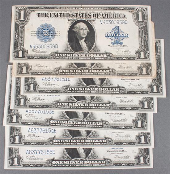 Seven United States 1 00 silver 13812a