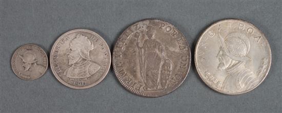 Four Latin American silver coins  138139