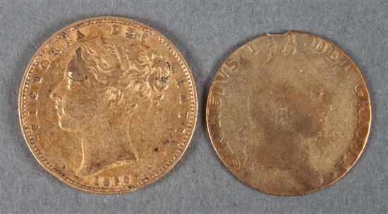 Two British gold coins George 13813b