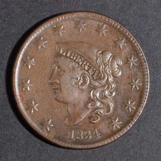 United States coronet type copper 13816b
