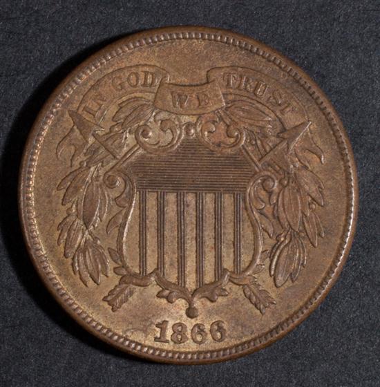 Two United States bronze two cent 1381b0