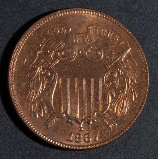 United States bronze two cent piece 1381af