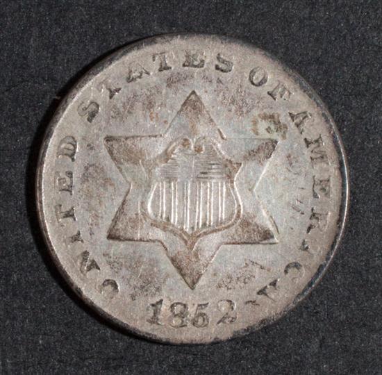Four United States silver three-cent