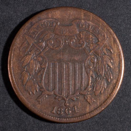 Eight United States bronze two-cent