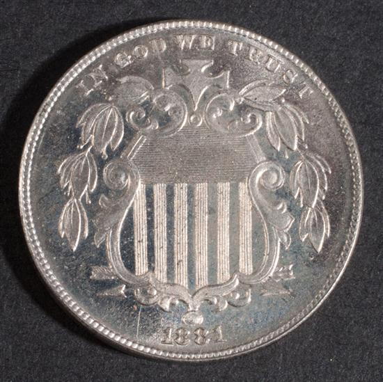 United States Shield type nickel 1381fa