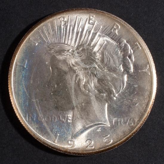 Five United States Peace type silver