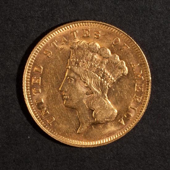 United States three dollar gold 1383b4