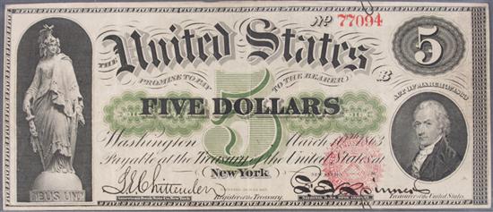 United States Legal Tender 5 00 1383e7