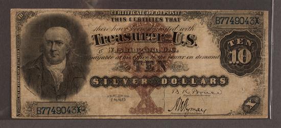 United States 10 00 Silver Certificate 138414