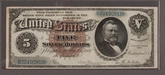 United States 5 00 Silver Certificate 138410