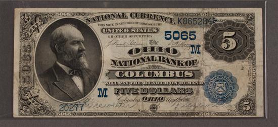 United States $5.00 National Bank