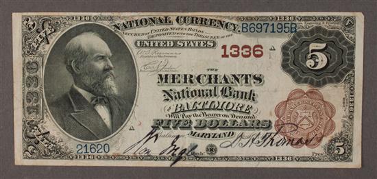 United States $5.00 National Bank Note