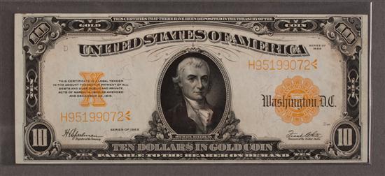 United States $10.00 Gold Certificate