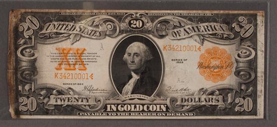 United States 20 00 Gold Certificate 138438