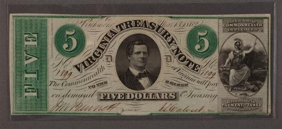 Confederate 5 00 Virginia Treasury 138439