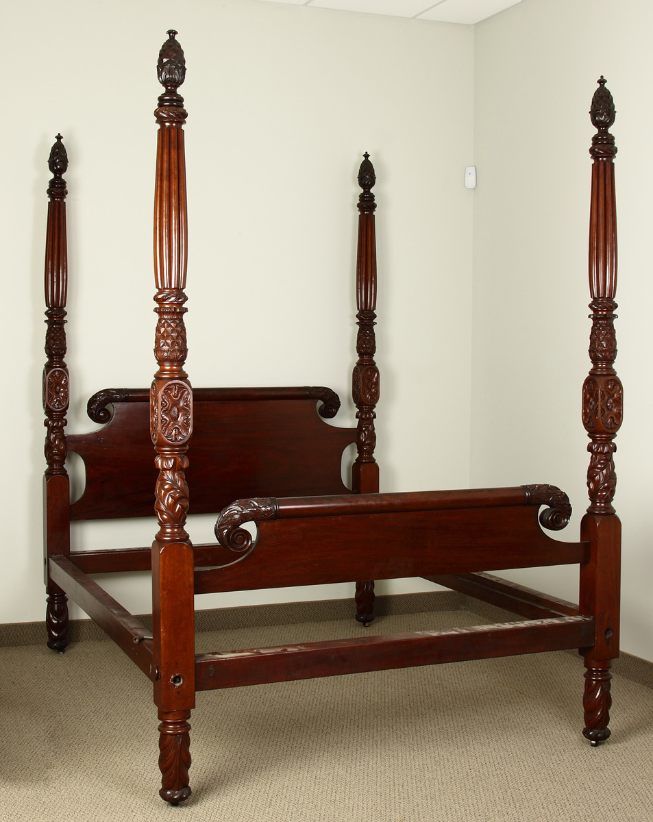 Early 19th Cent. Carved Mahogany 4-Post
