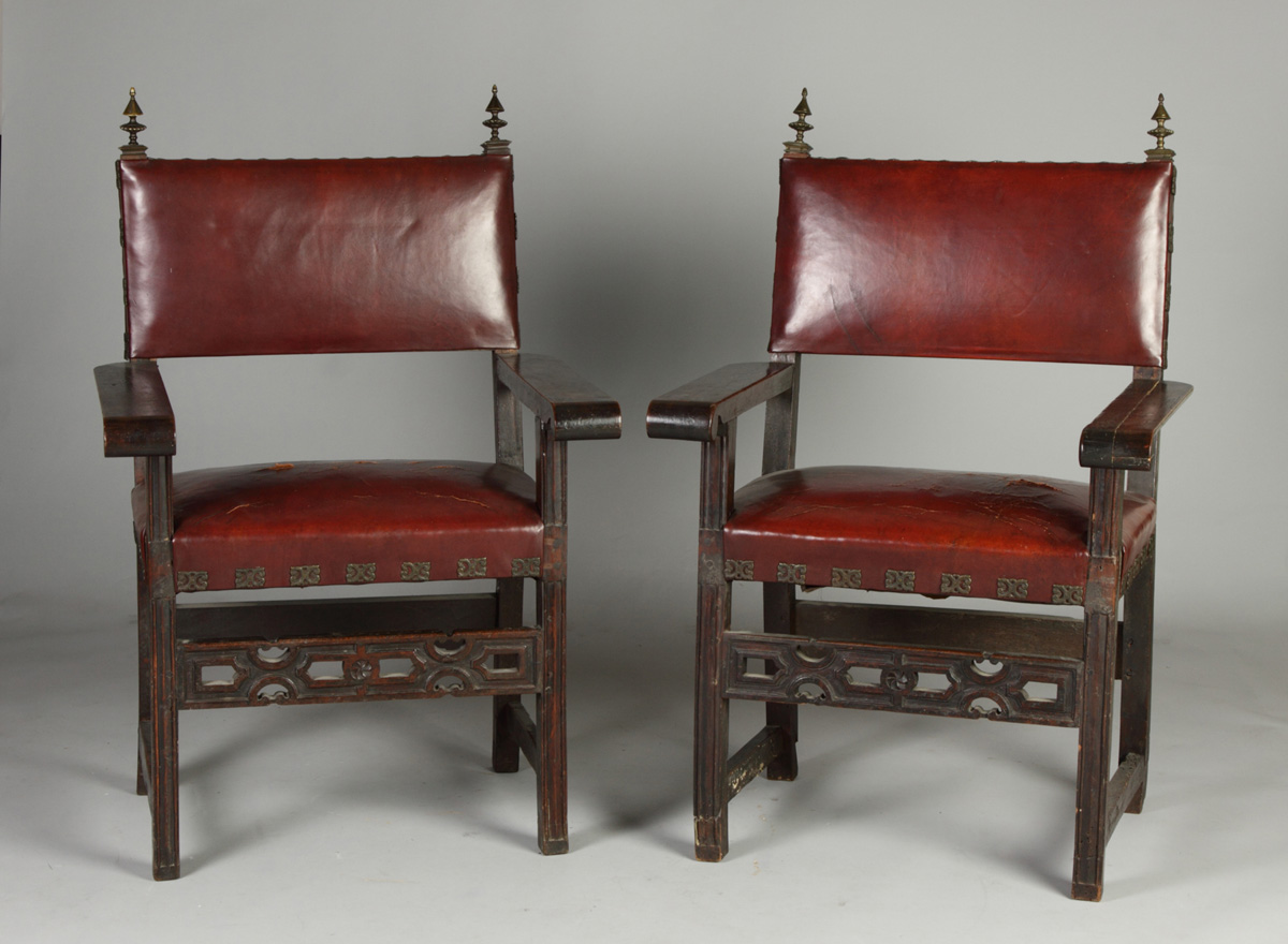 Pair of Spanish Colonial Chairs 13847d