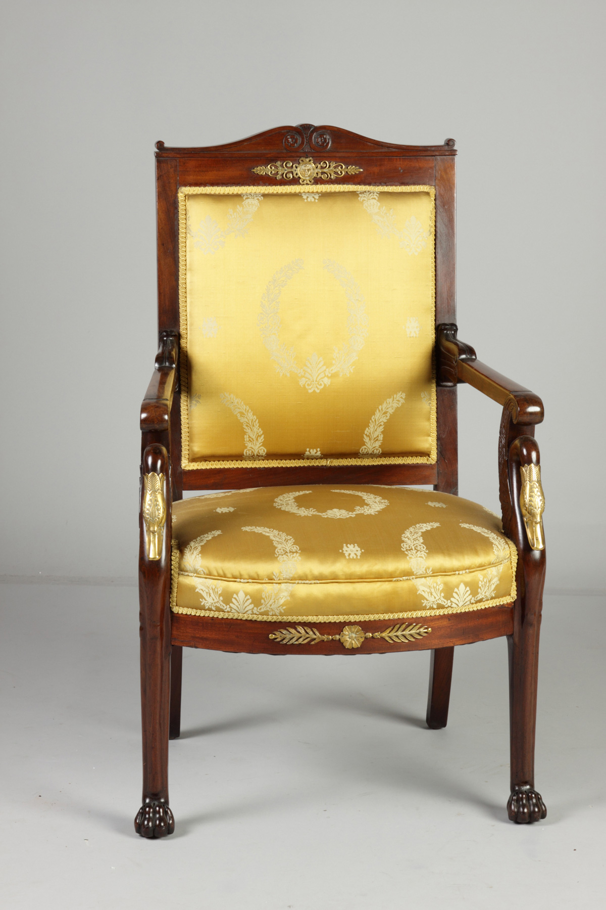 French Empire Armchair w Ormolu 1384a3