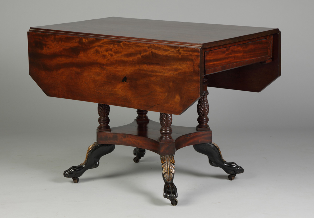 NY 1 Drawer Breakfast Table w carved 1384a8