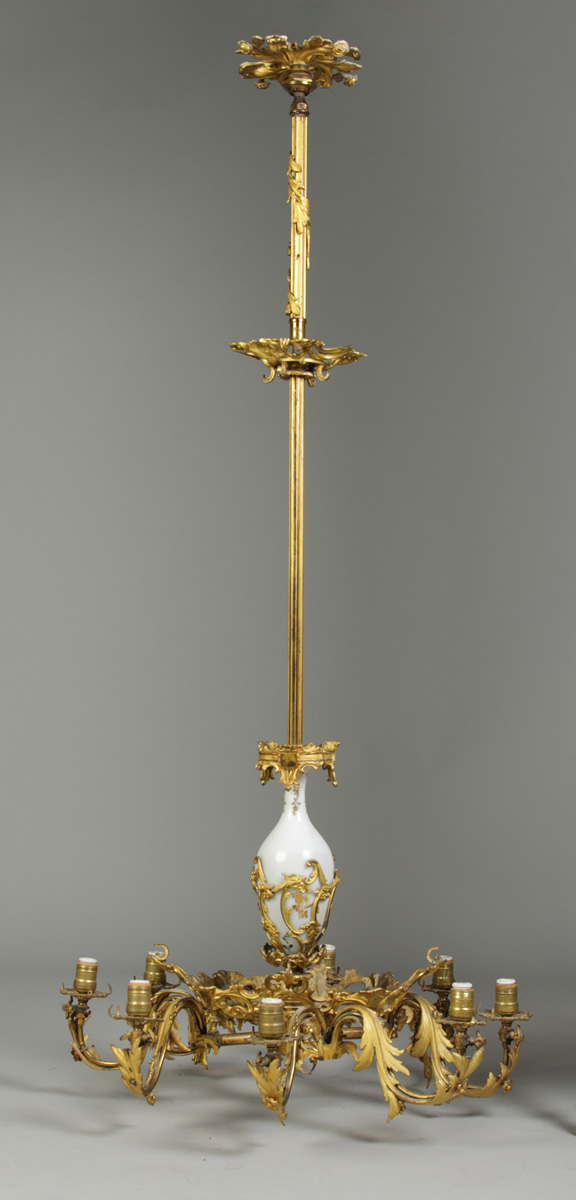19th Century Chandelier Fire gilded