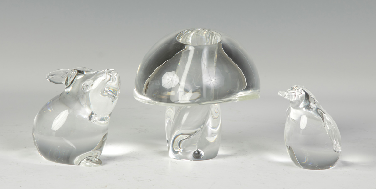 3 Sgn. Stueben Crystal Figures