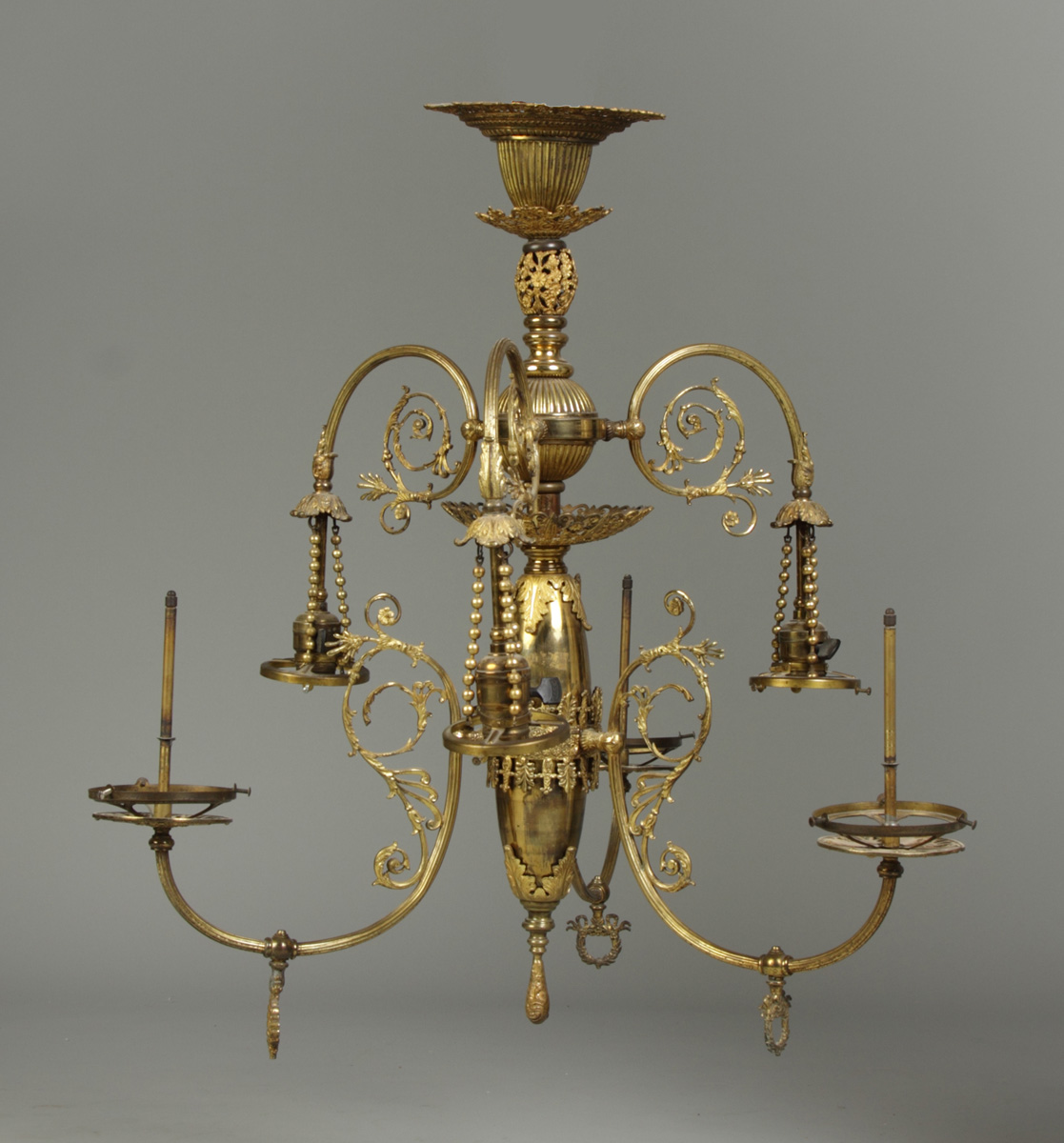 Gas & Electric Brass Chandelier Dimensions: