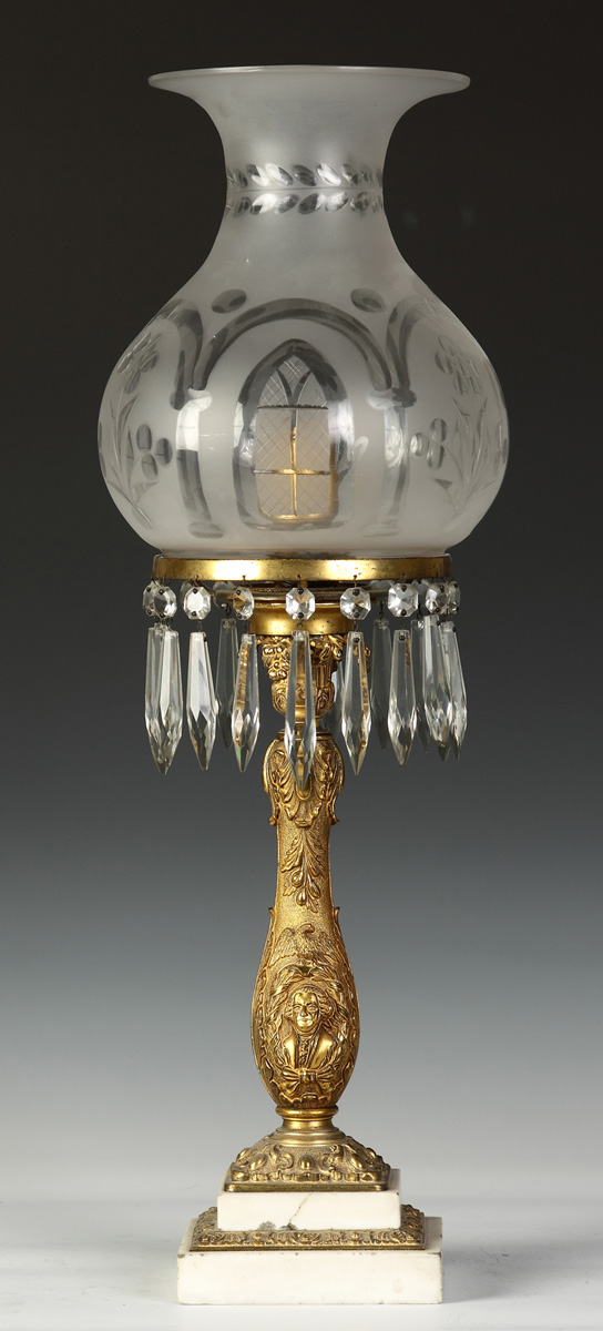 Early 19th Cent Astral Lamp Marble 1384d9