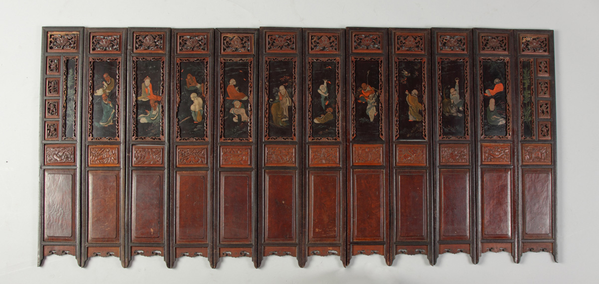 19th Cent. Carved & Painted Teakwood