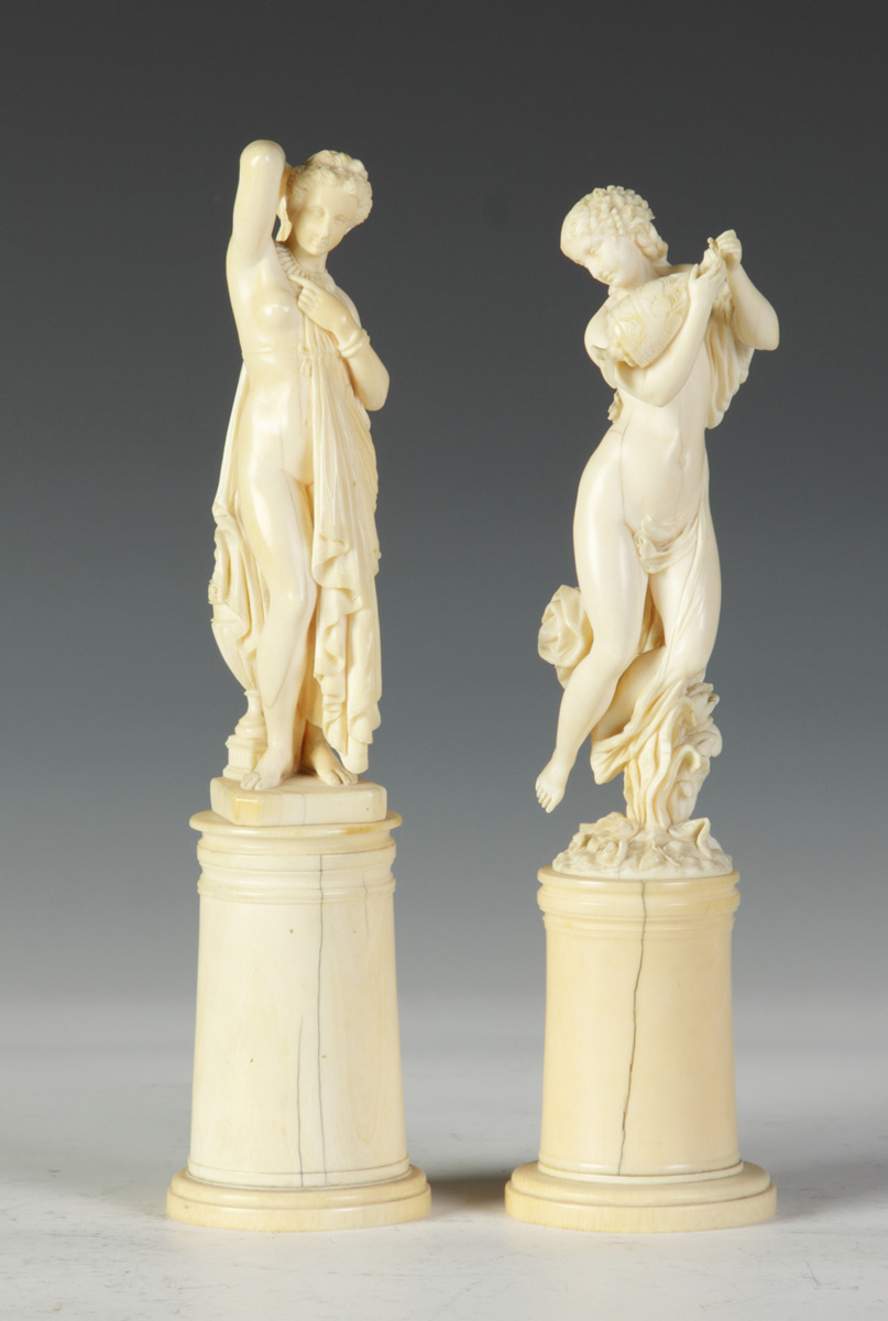 Pair of 19th Cent Carved Ivory 138546