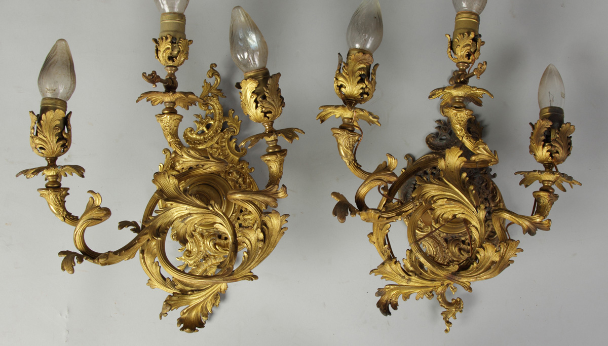 19th Cent Gilt Bronze Gas Wall 138552