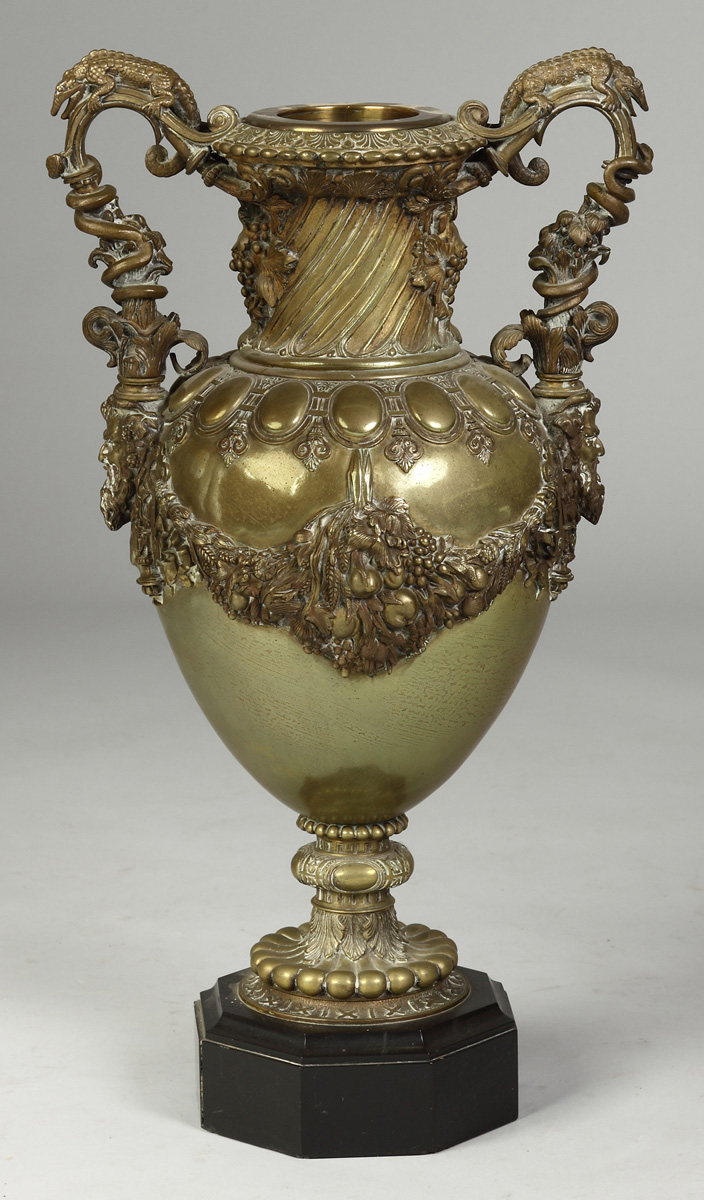 19th Cent Bronze Urn on Marble 138551