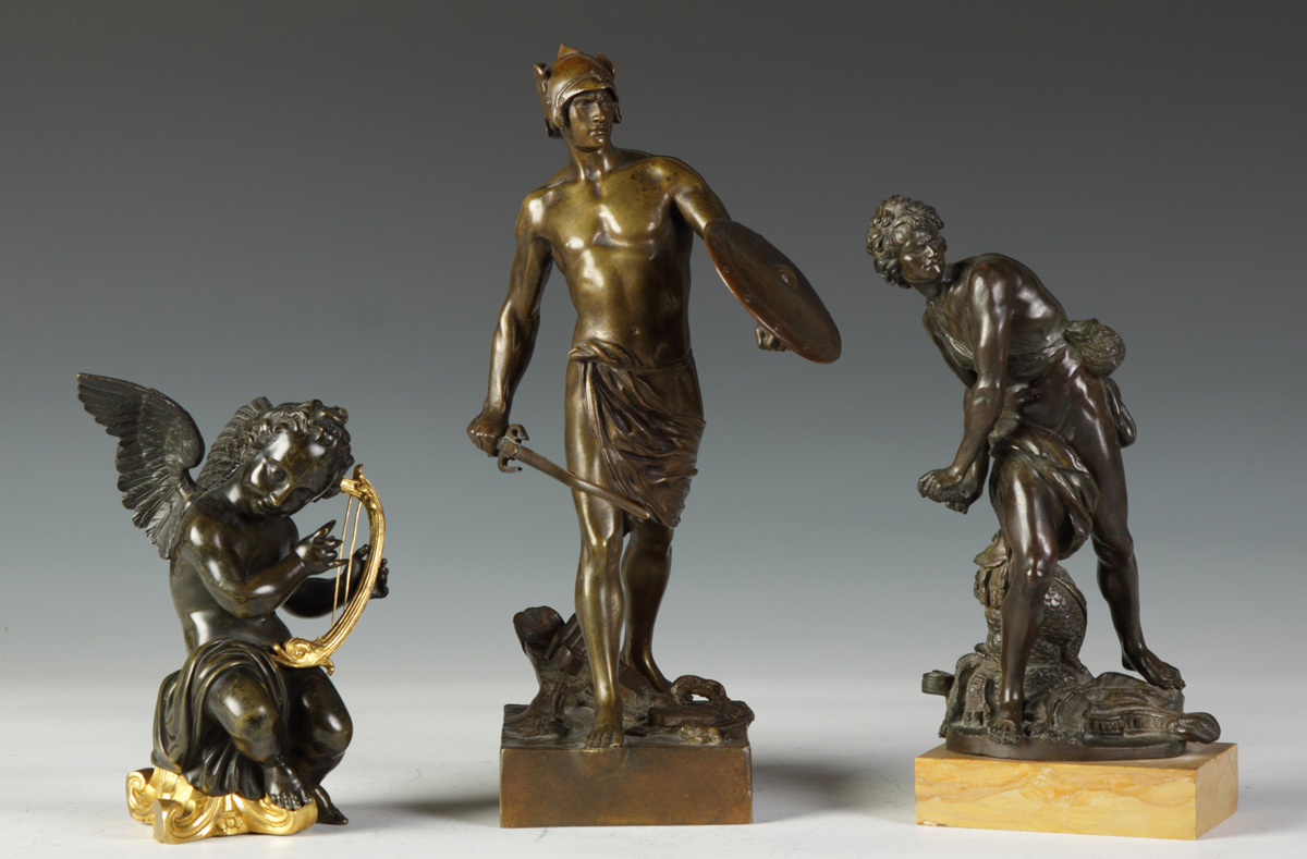 2 Bronzes FiguresSgn E Piccault 13855c