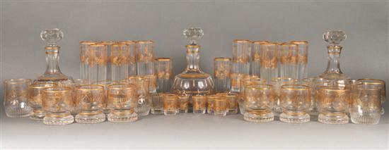 Continental gilt decorated glass