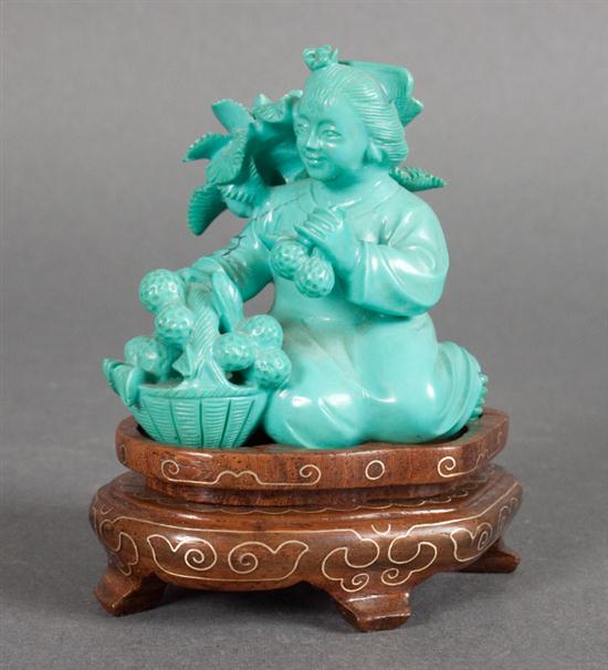 Chinese carved turquoise figural 138590