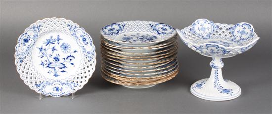 Meissen Blue Onion porcelain reticulated