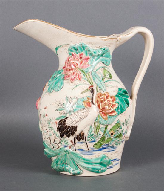 Japanese earthenware pitcher late 19th