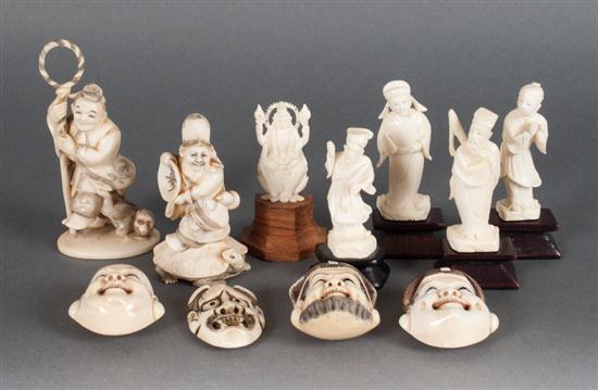 Ten assorted Japanese carved Ivory 1385b8