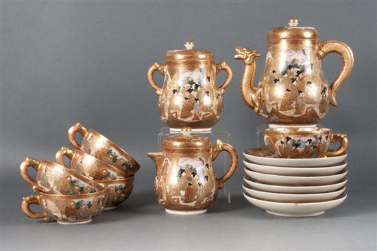 Japanese Satsuma earthenware 15-piece