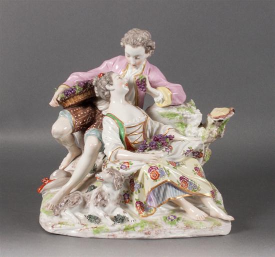 German figural group of two lovers in
